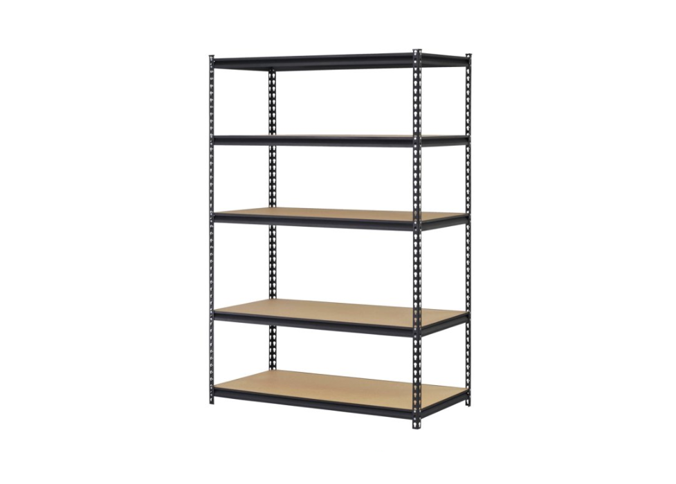 72 in. H x 48 in. W x 18 in. D 5-Shelf Steel Shelf Unit in Black